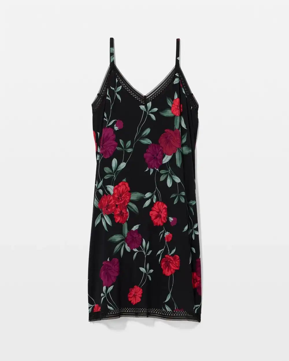 Cool Nights Lace Trim Chemise with Shelf Bra