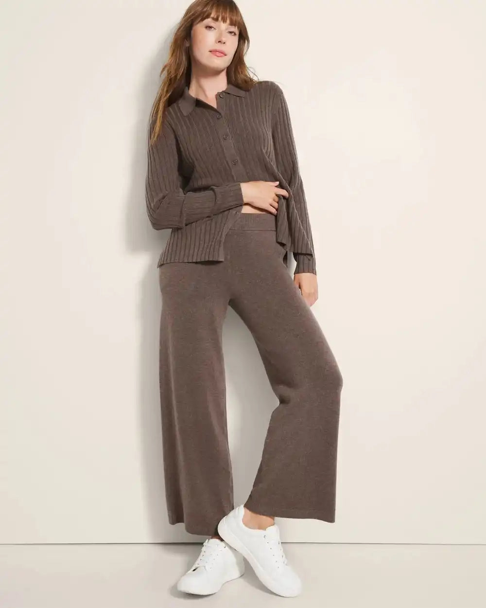 Wide-Leg Sweater Pants