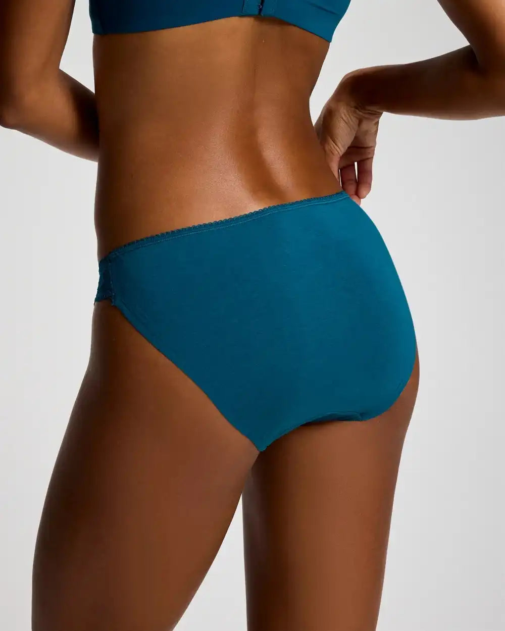 Cotton Blend Bikini Panty with Lace