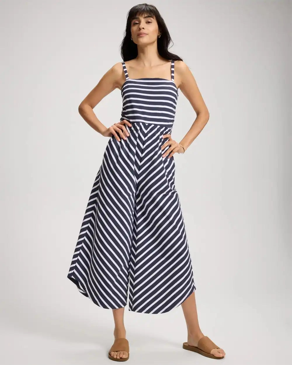 Cotton Ruched Bodice Jumpsuit